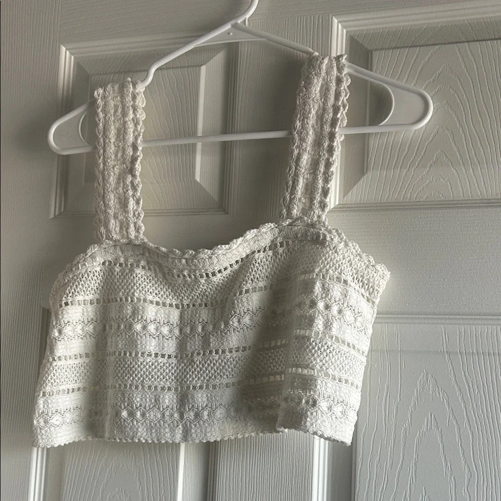 Aerie Ivory Crochet Lace Top - Picture 9 of 9